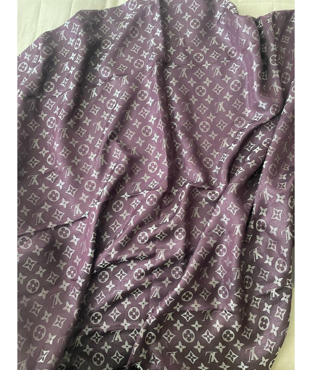 LOUIS VUITTON PRE-OWNED Фиолетовый шерстяной платок, фото 3