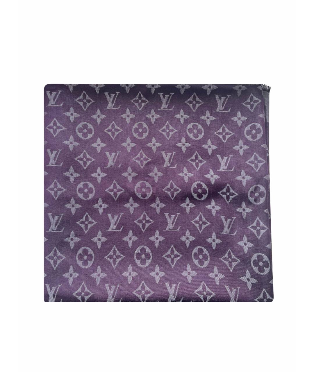 LOUIS VUITTON PRE-OWNED Фиолетовый шерстяной платок, фото 1