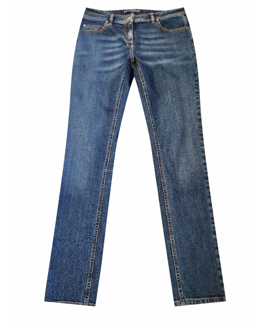 ELEVENTY Синие хлопко-эластановые прямые джинсы, фото 1