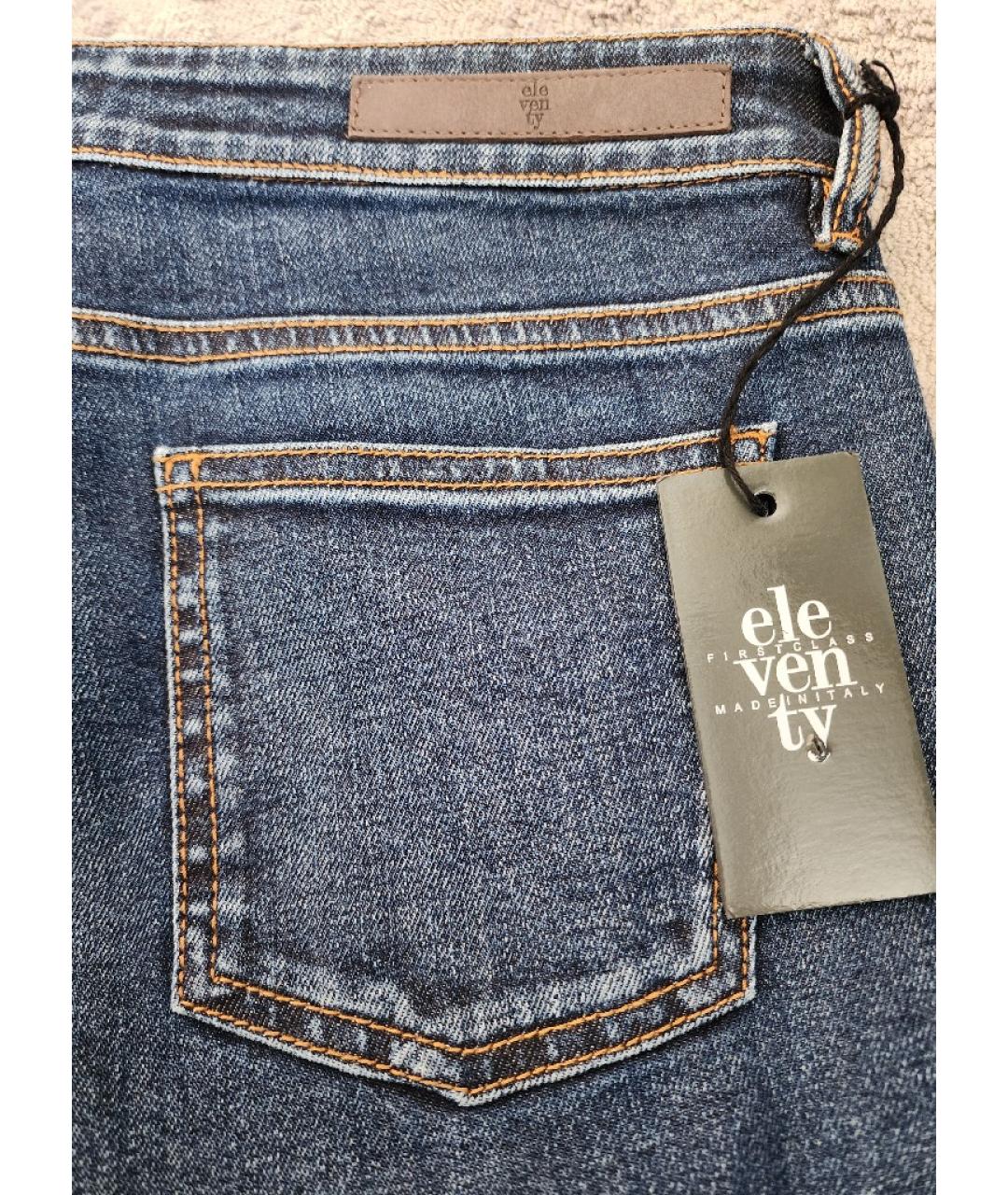 ELEVENTY Синие хлопко-эластановые прямые джинсы, фото 8