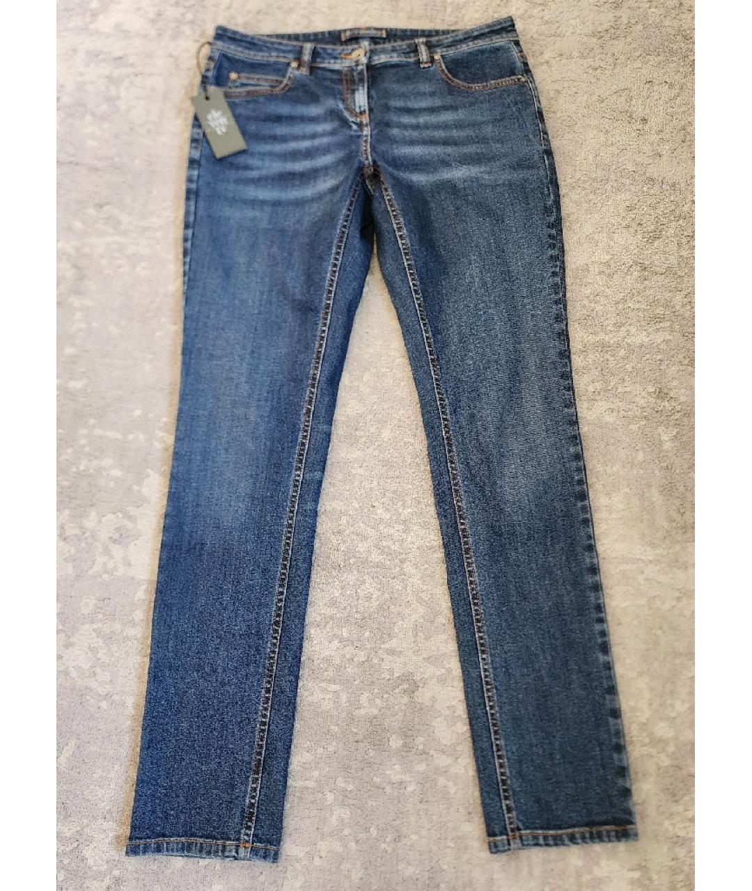 ELEVENTY Синие хлопко-эластановые прямые джинсы, фото 10