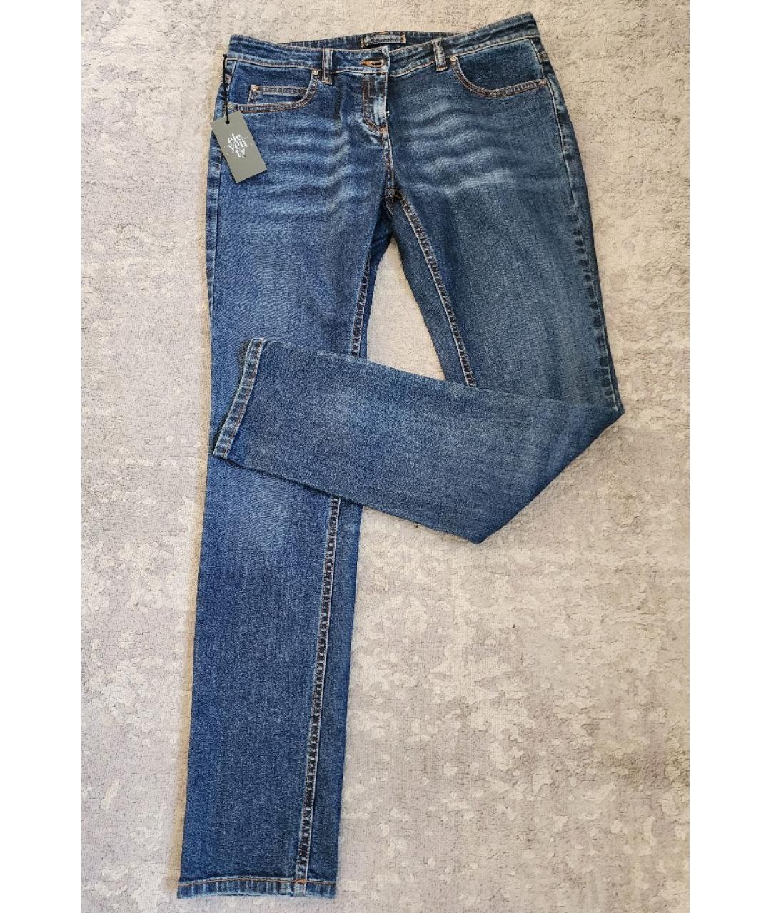 ELEVENTY Синие хлопко-эластановые прямые джинсы, фото 5