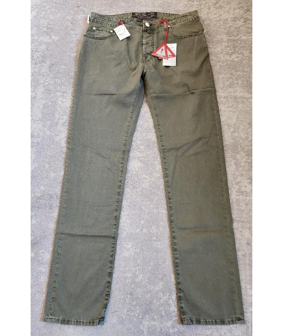 JACOB COHEN Зеленые хлопковые прямые джинсы, фото 10