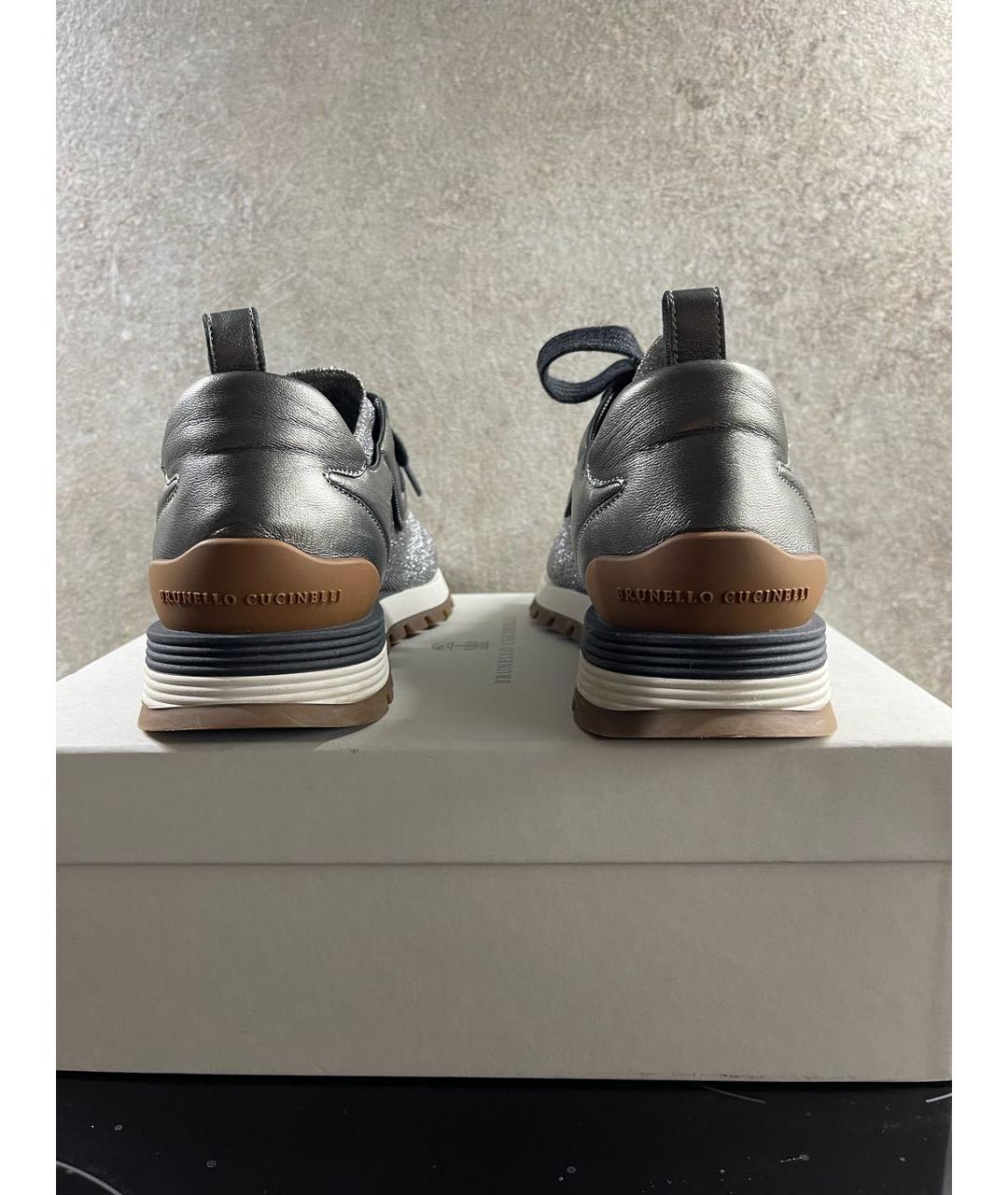 BRUNELLO CUCINELLI Серые текстильные кроссовки, фото 3