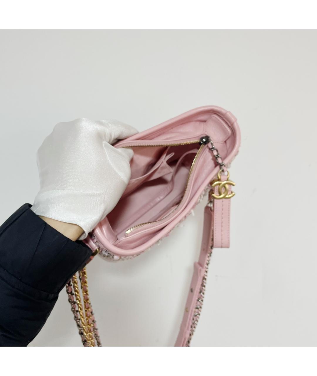 CHANEL Розовая пелетеная сумка через плечо, фото 6
