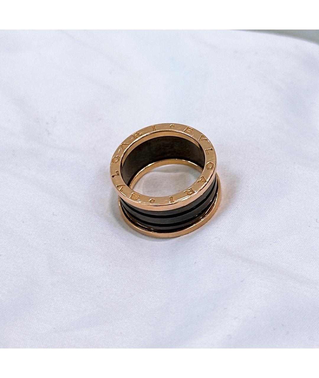 BVLGARI Черное кольцо из розового золота, фото 5