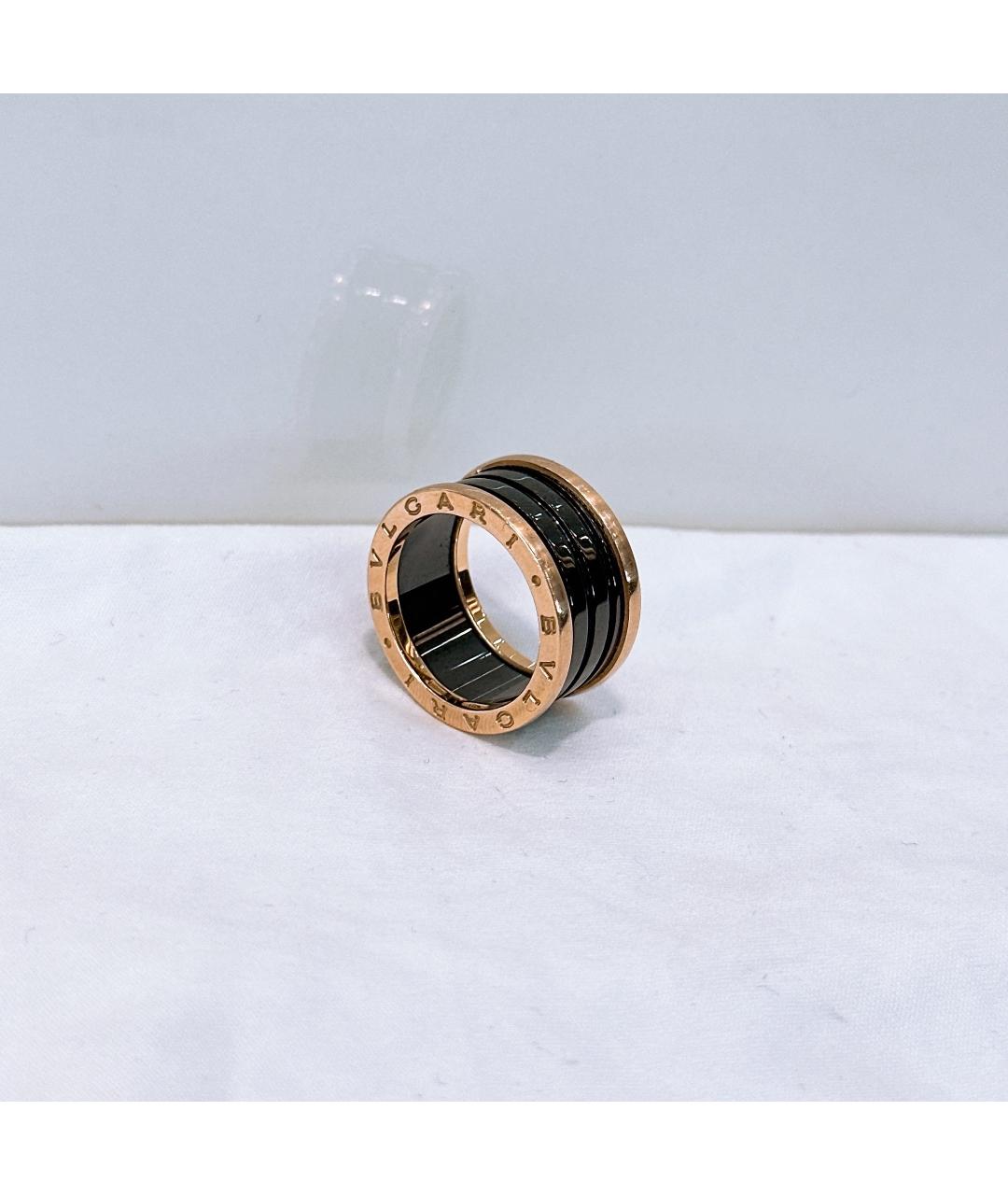 BVLGARI Черное кольцо из розового золота, фото 4