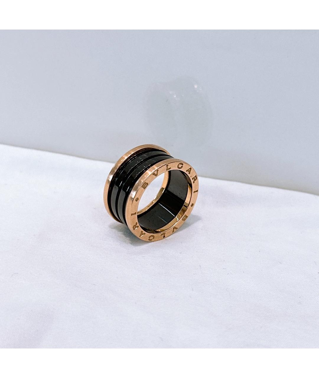 BVLGARI Черное кольцо из розового золота, фото 3