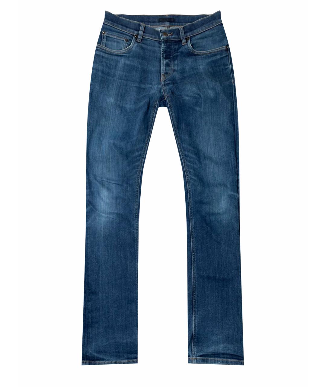 PRADA Синие хлопковые прямые джинсы, фото 1