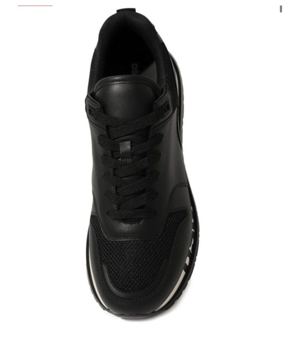 DSQUARED2 Черные кожаные низкие кроссовки / кеды, фото 4