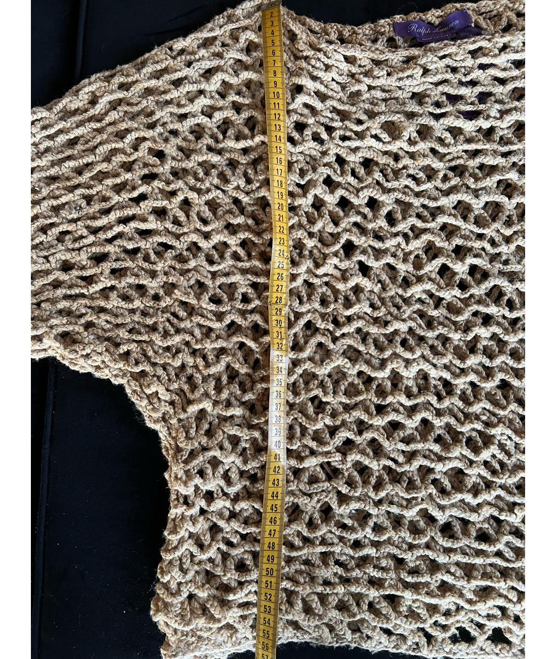 RALPH LAUREN PURPLE LABEL Бежевый шелковый джемпер / свитер, фото 5