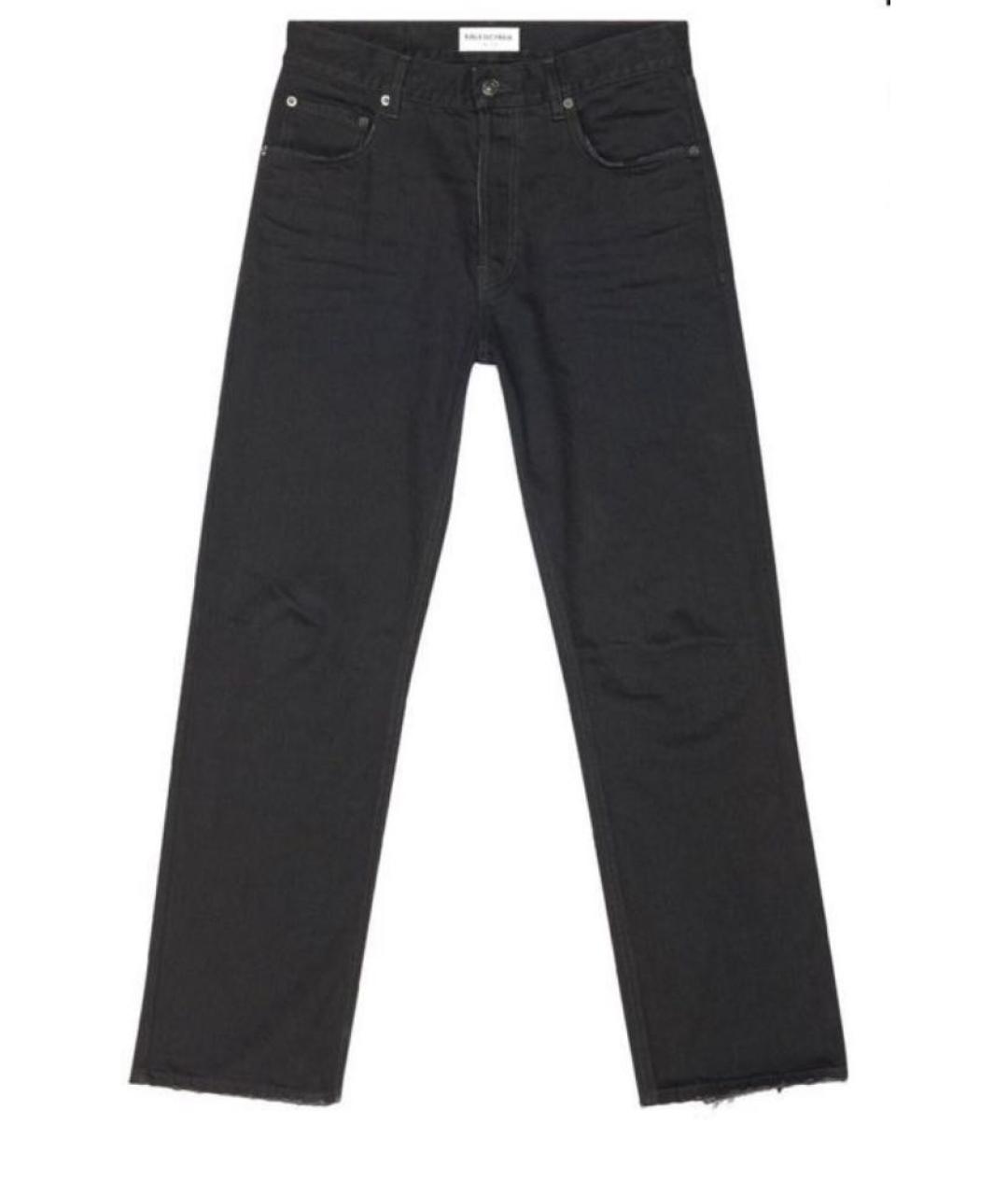 BALENCIAGA Антрацитовые хлопковые прямые джинсы, фото 8