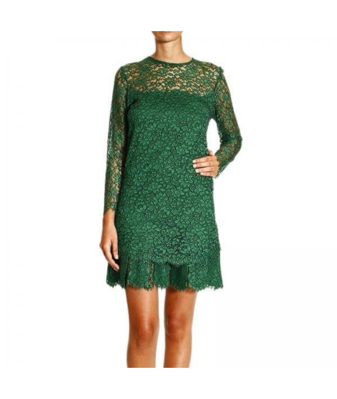 ERMANNO SCERVINO Зеленые кружевное коктейльное платье, фото 2