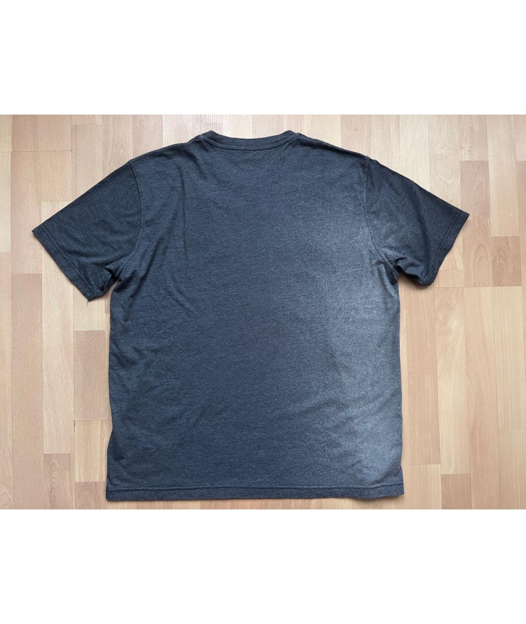 DIESEL Антрацитовая хлопко-полиэстеровая футболка, фото 2