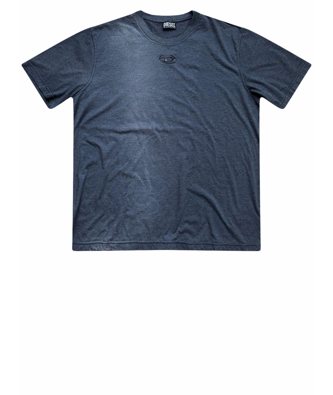 DIESEL Антрацитовая хлопко-полиэстеровая футболка, фото 1