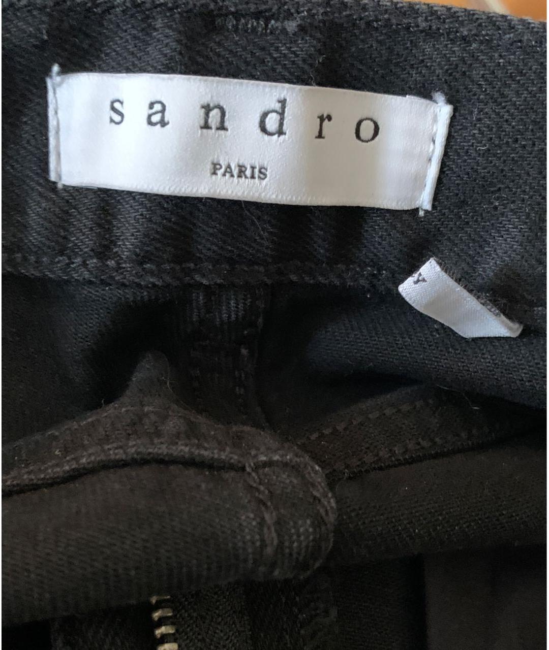 SANDRO Антрацитовые хлопковые прямые джинсы, фото 3