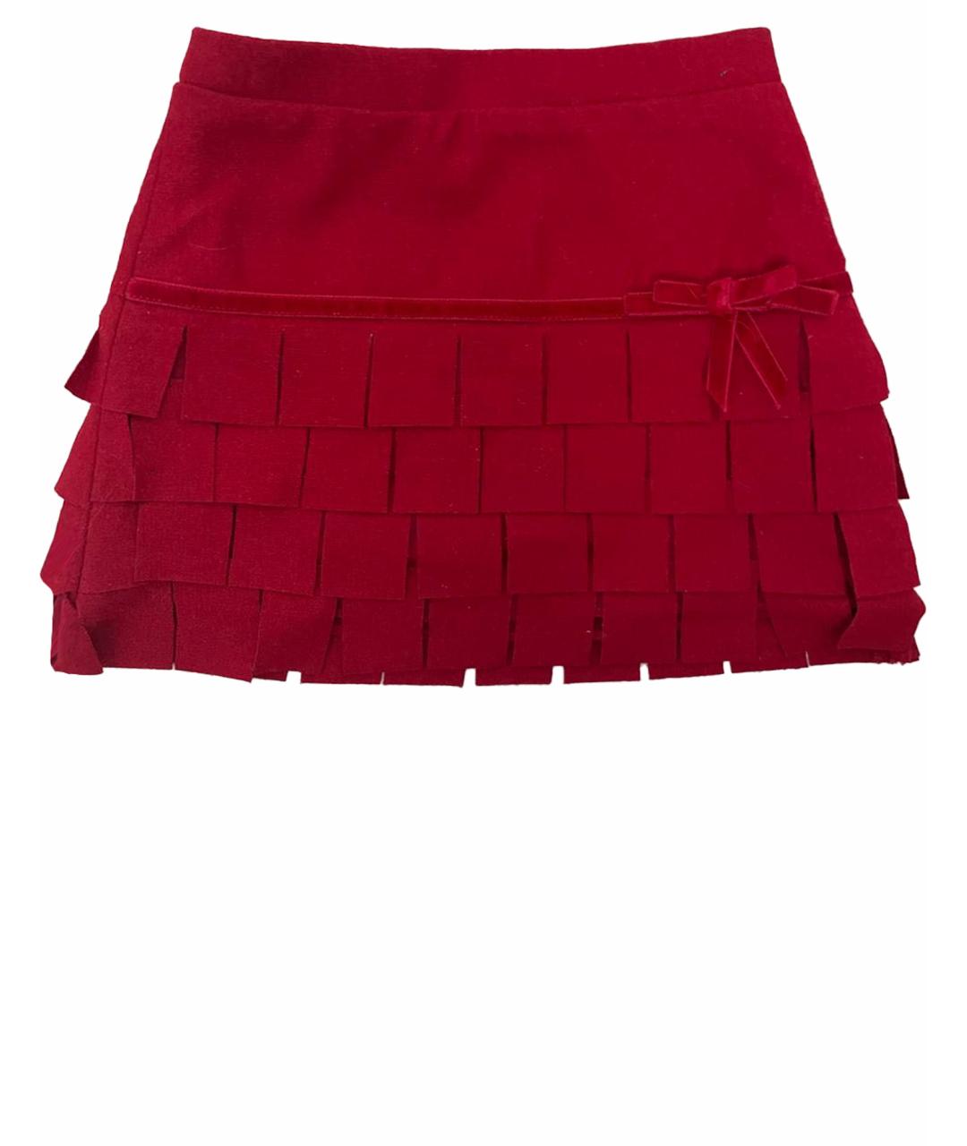 BLUMARINE BABY Красная полиэстеровая юбка, фото 1