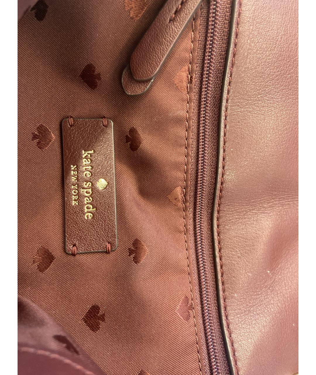 KATE SPADE Бордовая сумка с короткими ручками из лакированной кожи, фото 4
