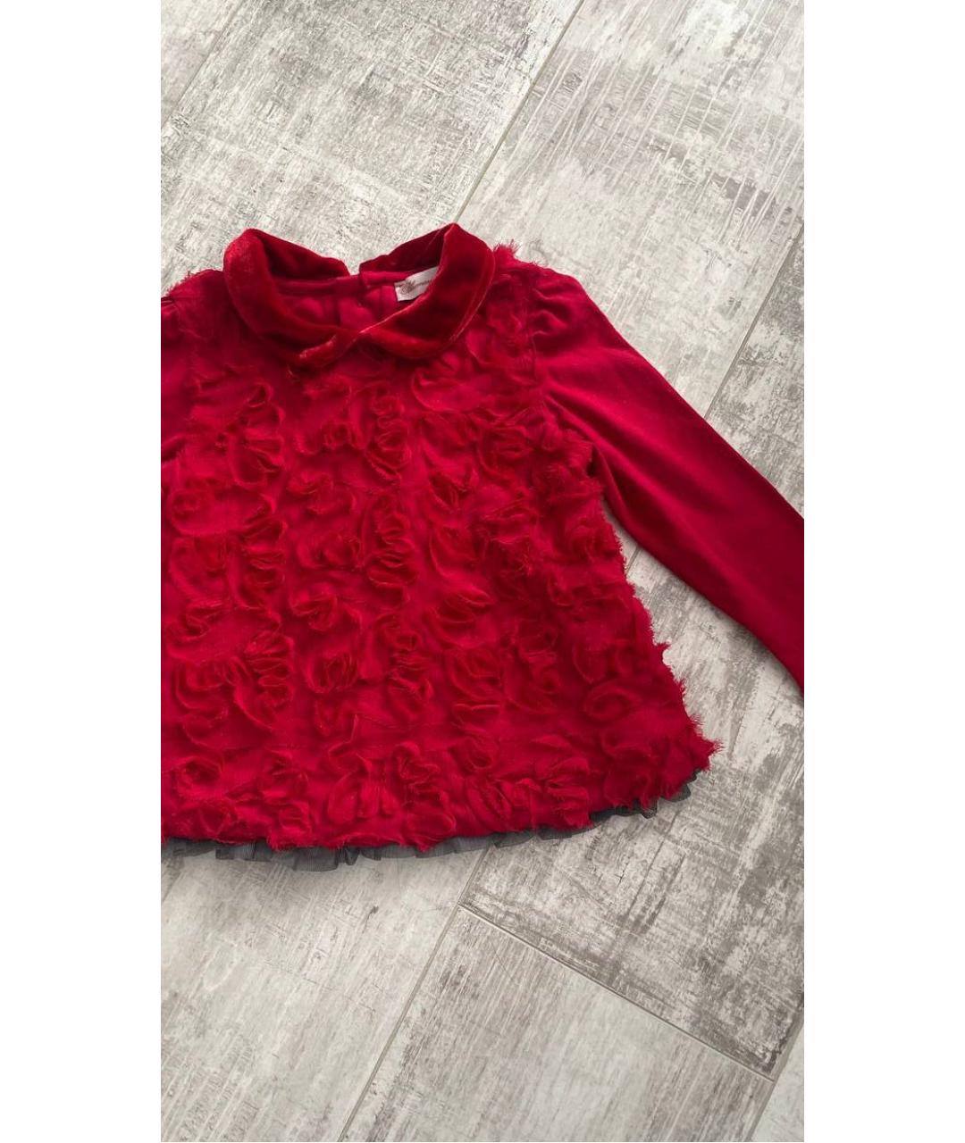 BLUMARINE BABY Красный полиэстеровый футболка / топ, фото 7
