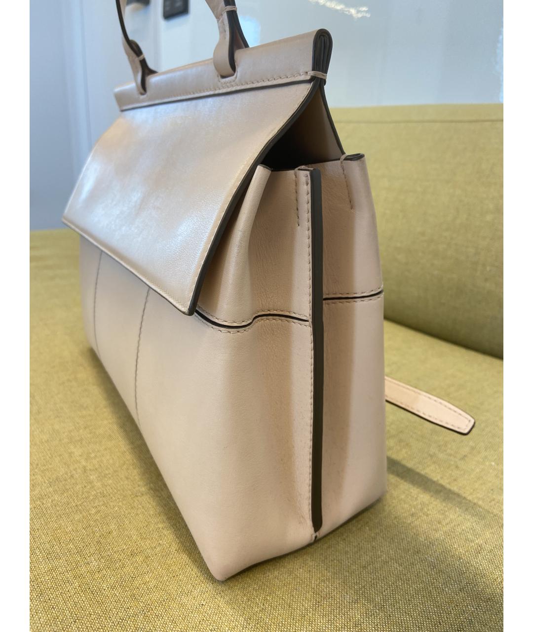 TORY BURCH Бежевая сумка с короткими ручками из искусственной кожи, фото 3
