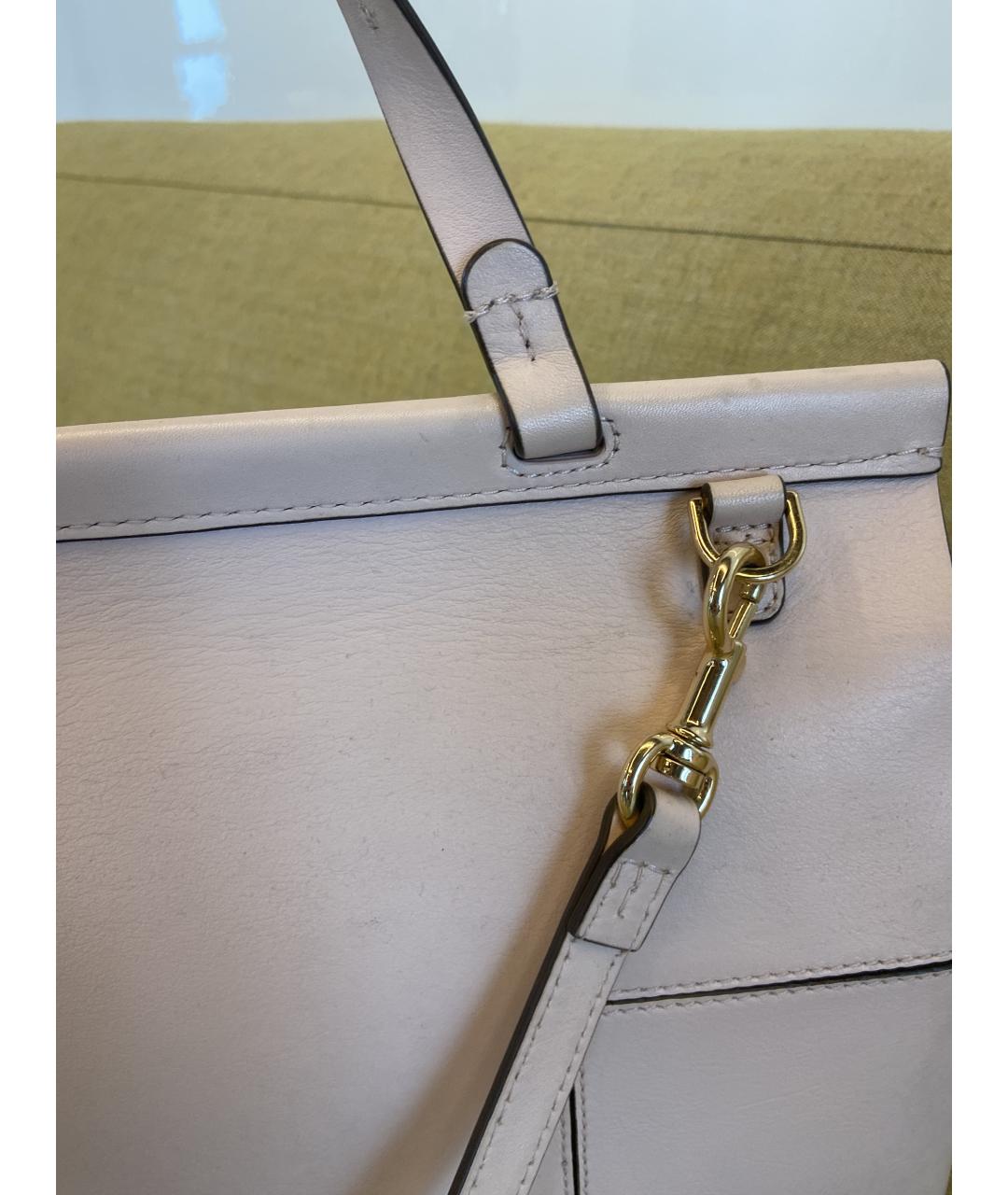 TORY BURCH Бежевая сумка с короткими ручками из искусственной кожи, фото 5
