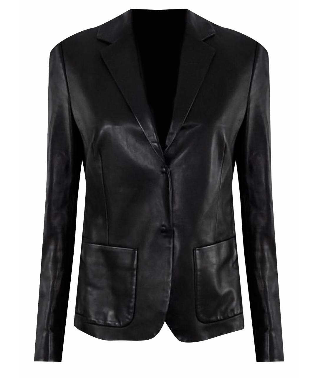 PRADA Черный кожаный жакет/пиджак, фото 1