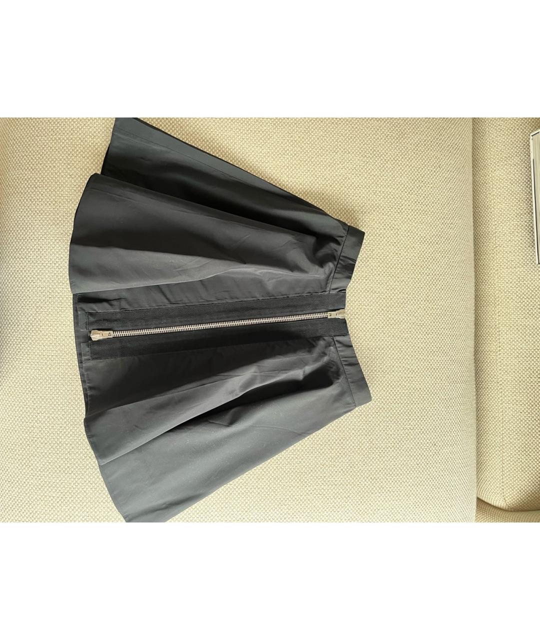 MIU MIU Черная синтетическая юбка мини, фото 6