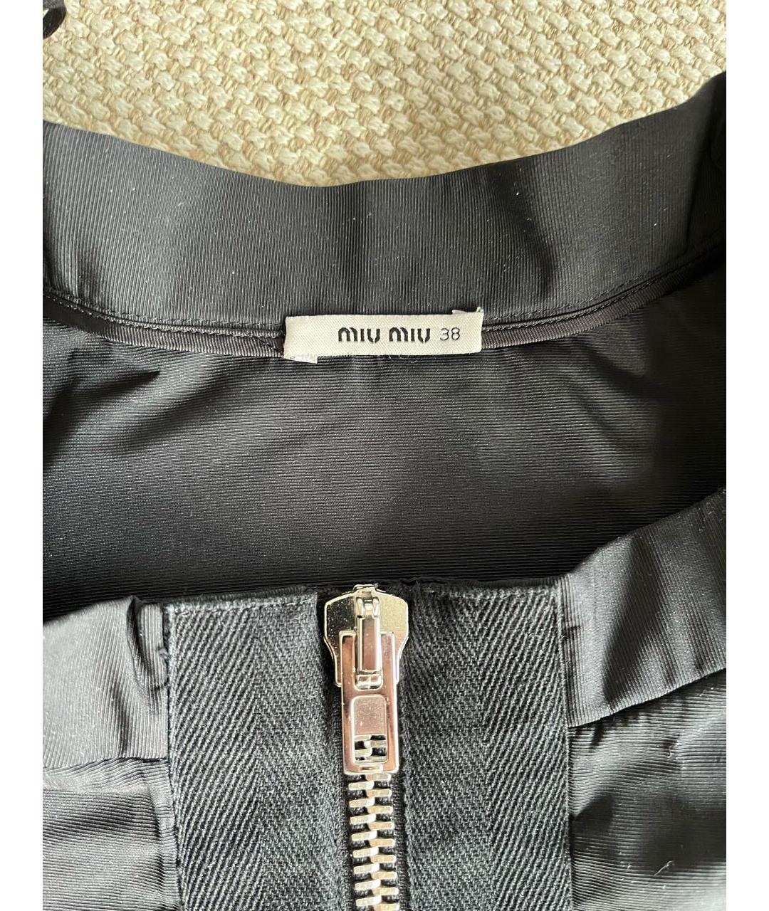 MIU MIU Черная синтетическая юбка мини, фото 5