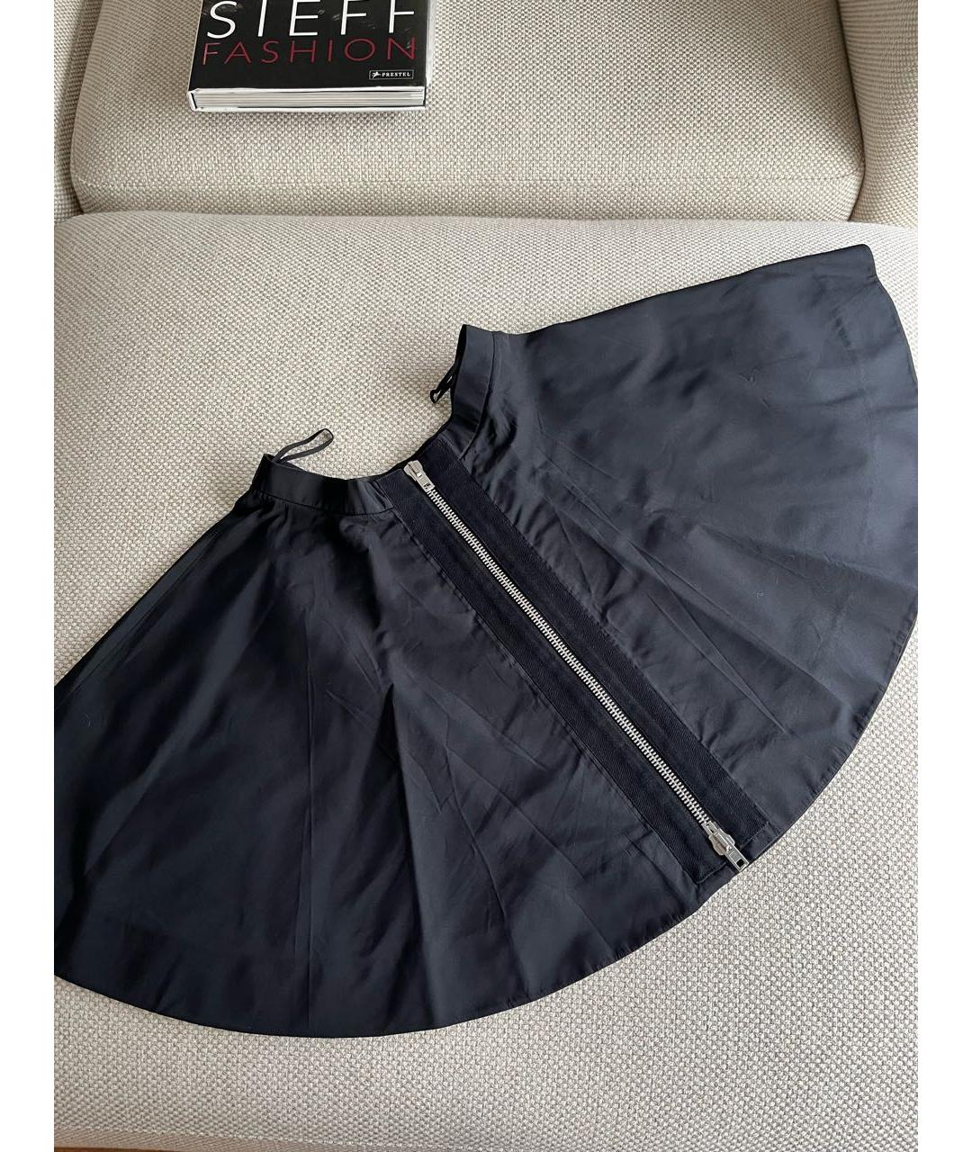 MIU MIU Черная синтетическая юбка мини, фото 2