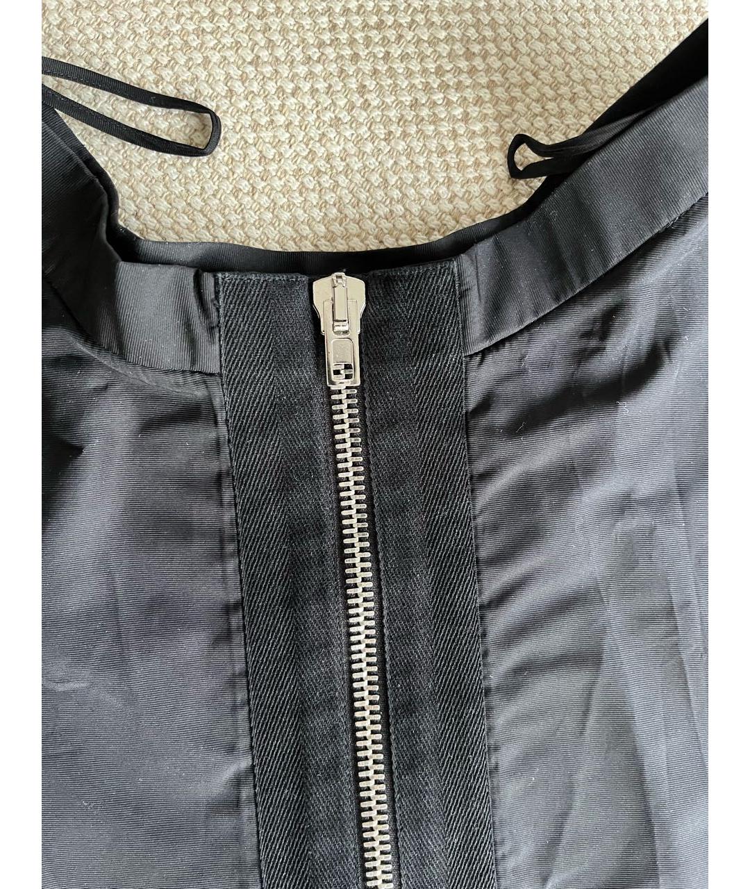 MIU MIU Черная синтетическая юбка мини, фото 3