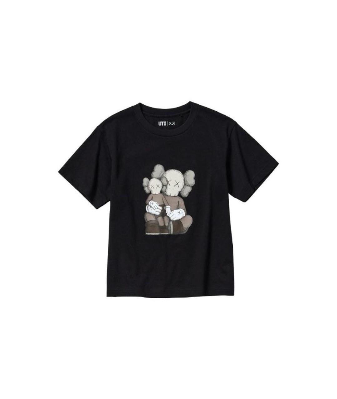 KAWS Черная хлопковая футболка, фото 1
