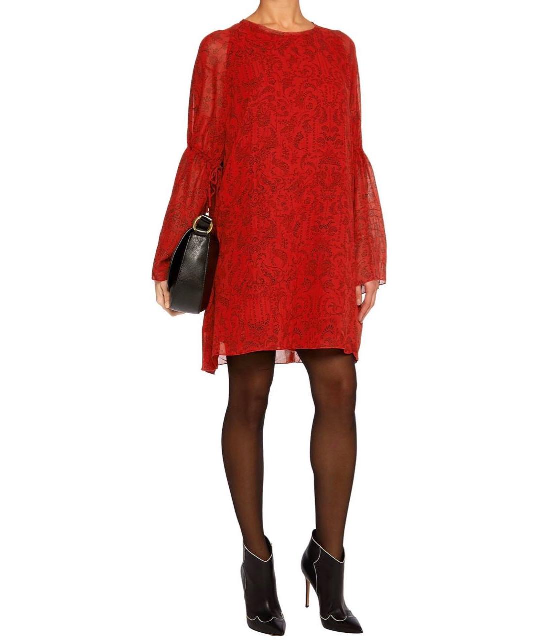 IRO Красное вискозное повседневное платье, фото 2