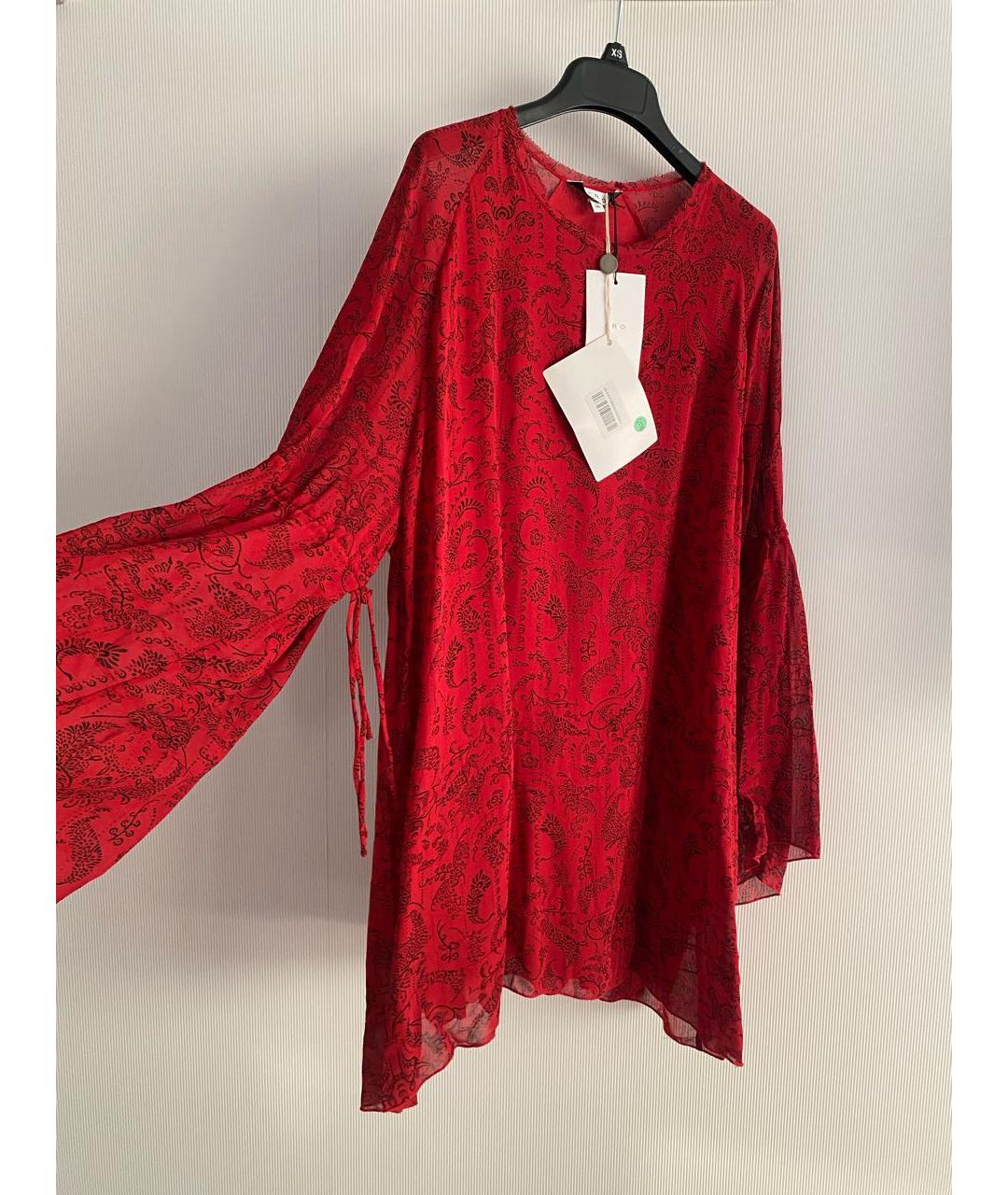 IRO Красное вискозное повседневное платье, фото 4
