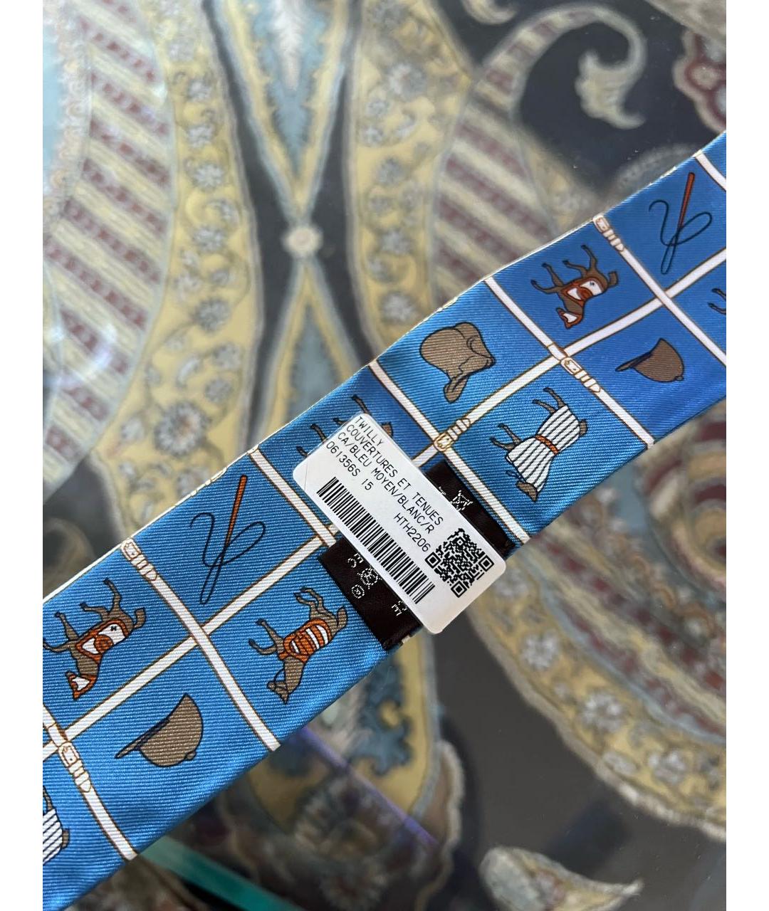 HERMES PRE-OWNED Голубой шелковый платок, фото 2