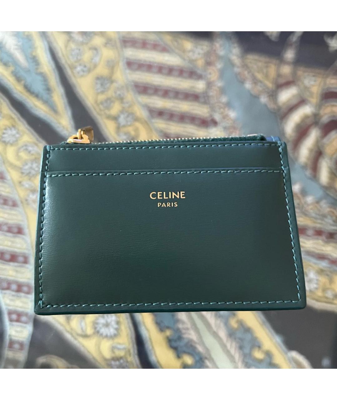 CELINE PRE-OWNED Голубой кожаный кошелек, фото 2