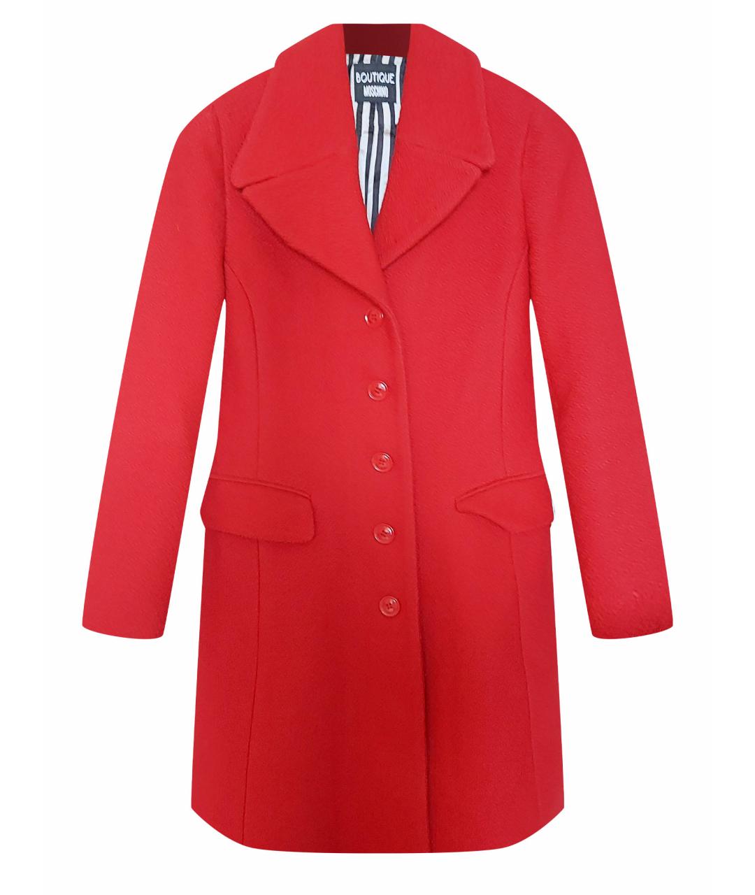BOUTIQUE MOSCHINO Красное шерстяное пальто, фото 1