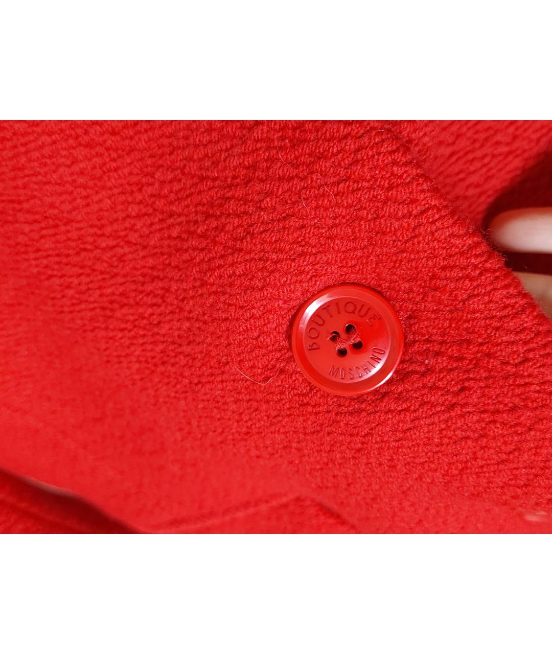 BOUTIQUE MOSCHINO Красное шерстяное пальто, фото 4
