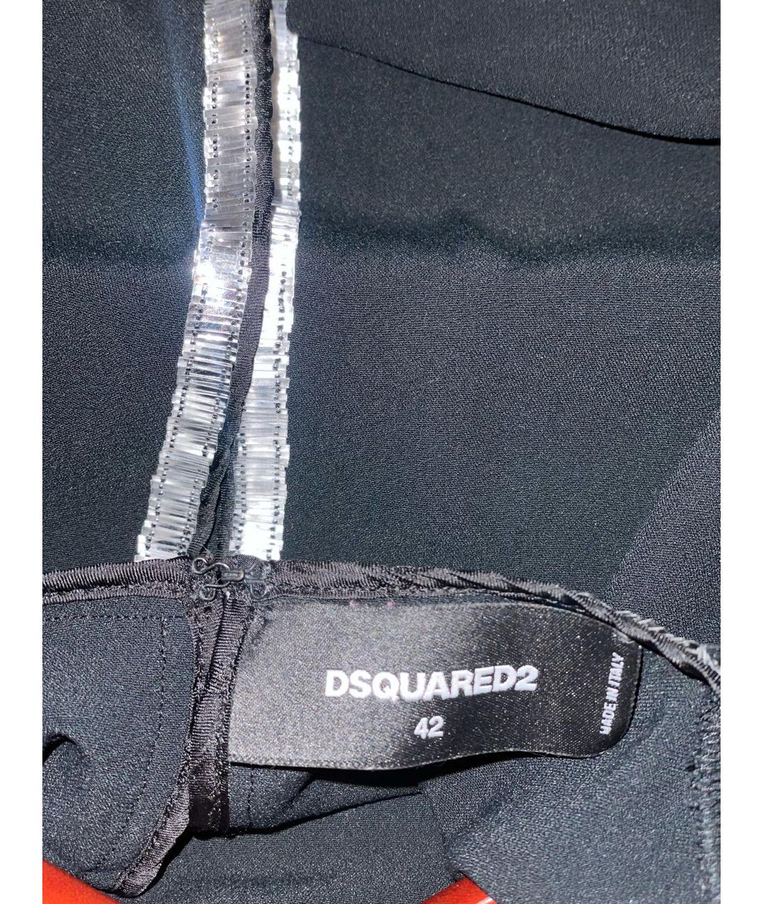 DSQUARED2 Черное полиэстеровое коктейльное платье, фото 3