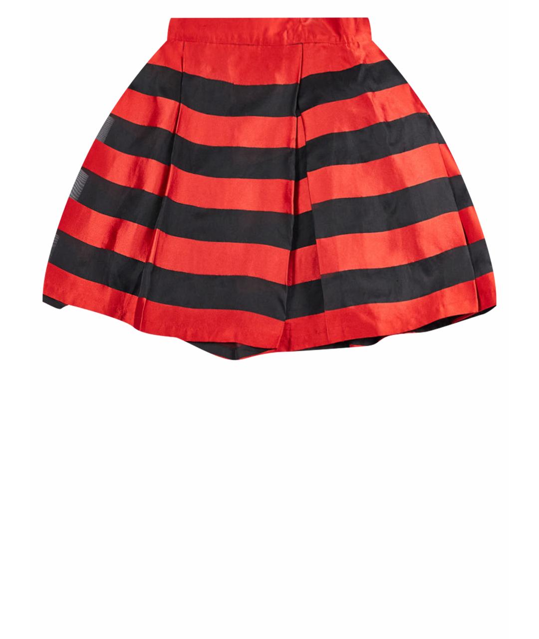 MSGM Красная шелковая юбка мини, фото 1