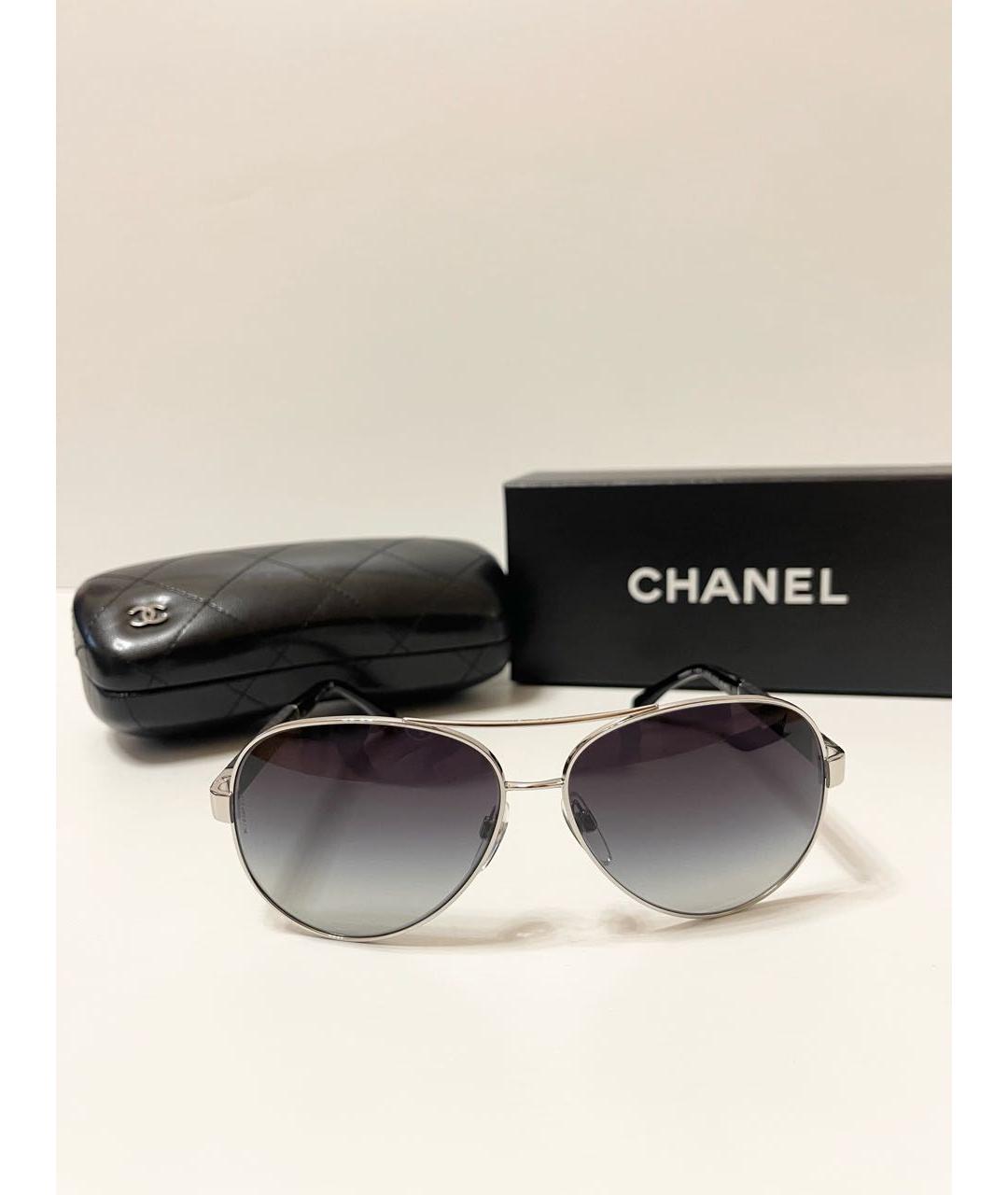 CHANEL Черные металлические солнцезащитные очки, фото 6