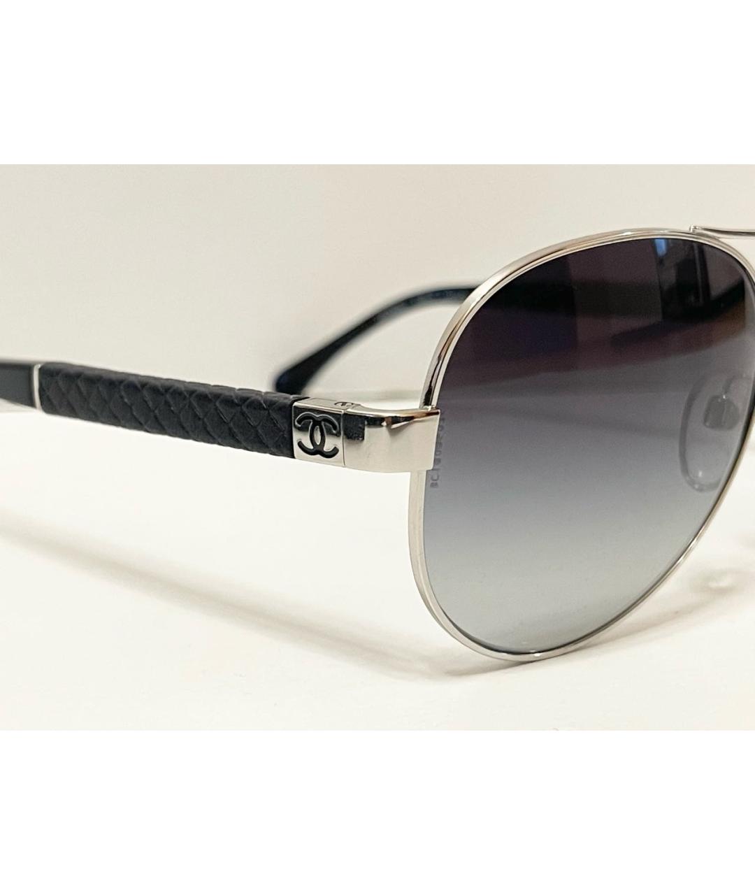 CHANEL Черные металлические солнцезащитные очки, фото 3