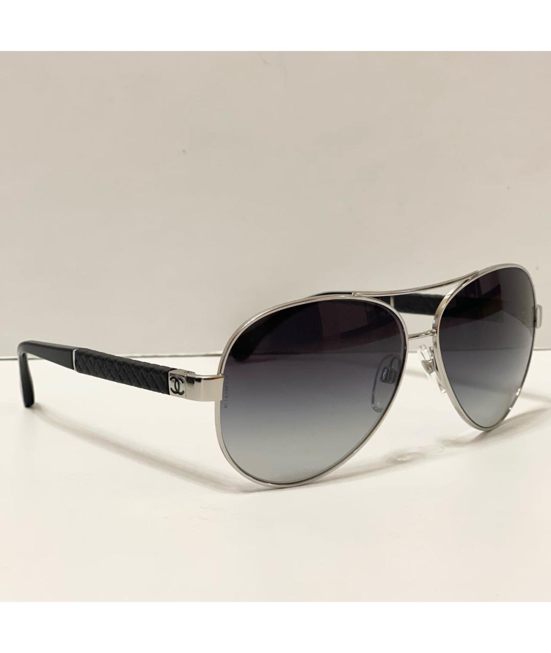 CHANEL Черные металлические солнцезащитные очки, фото 2