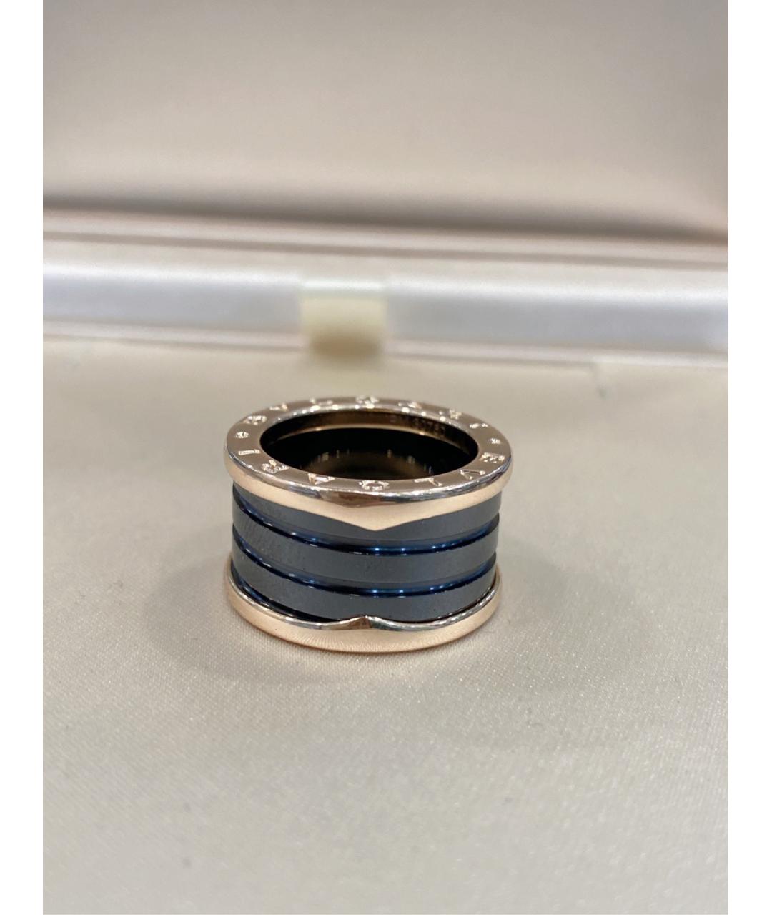 BVLGARI Черное кольцо из розового золота, фото 7
