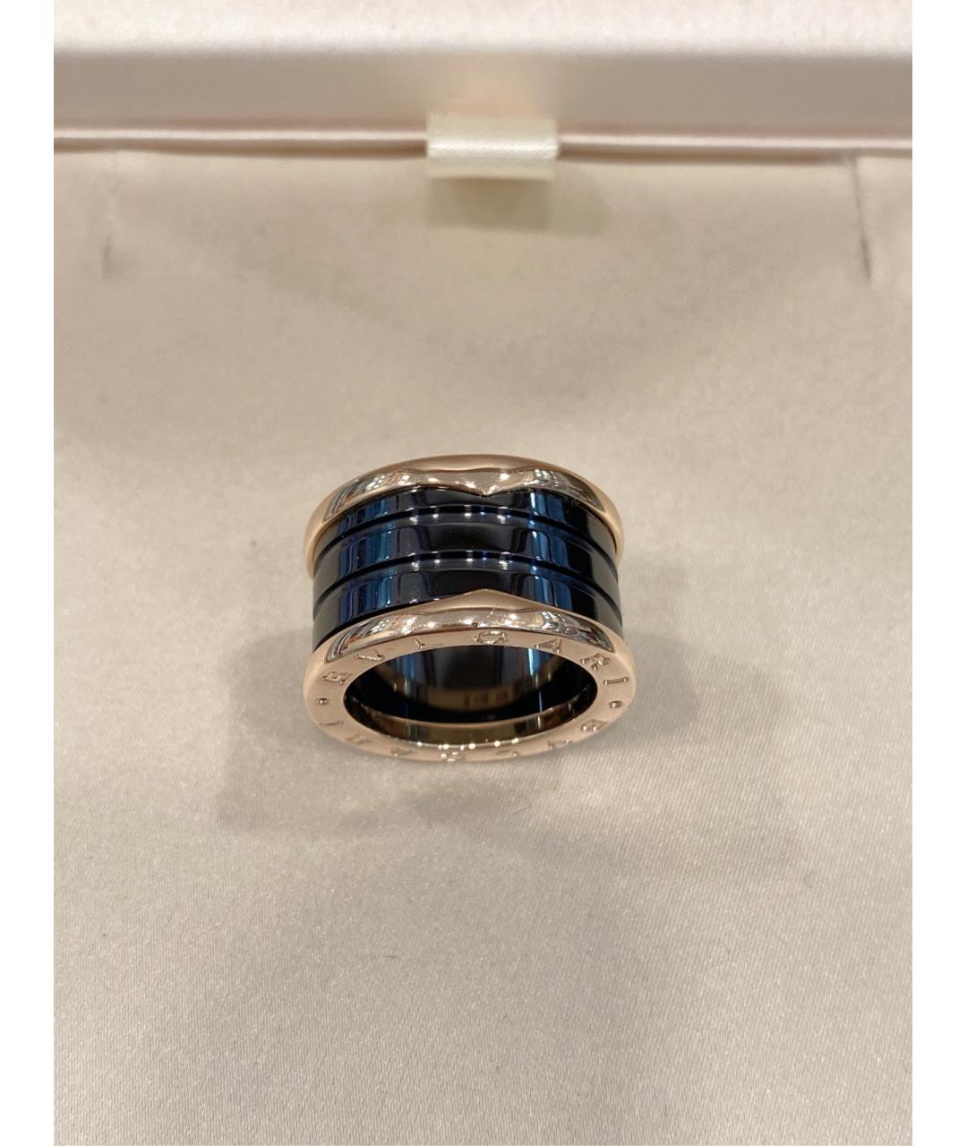 BVLGARI Черное кольцо из розового золота, фото 5