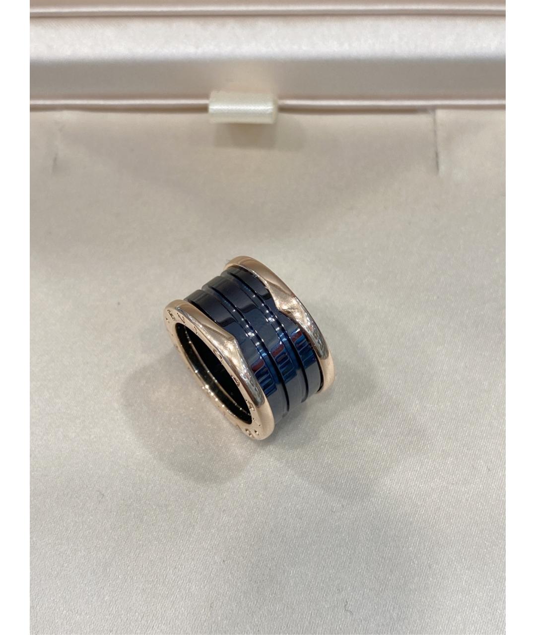 BVLGARI Черное кольцо из розового золота, фото 4