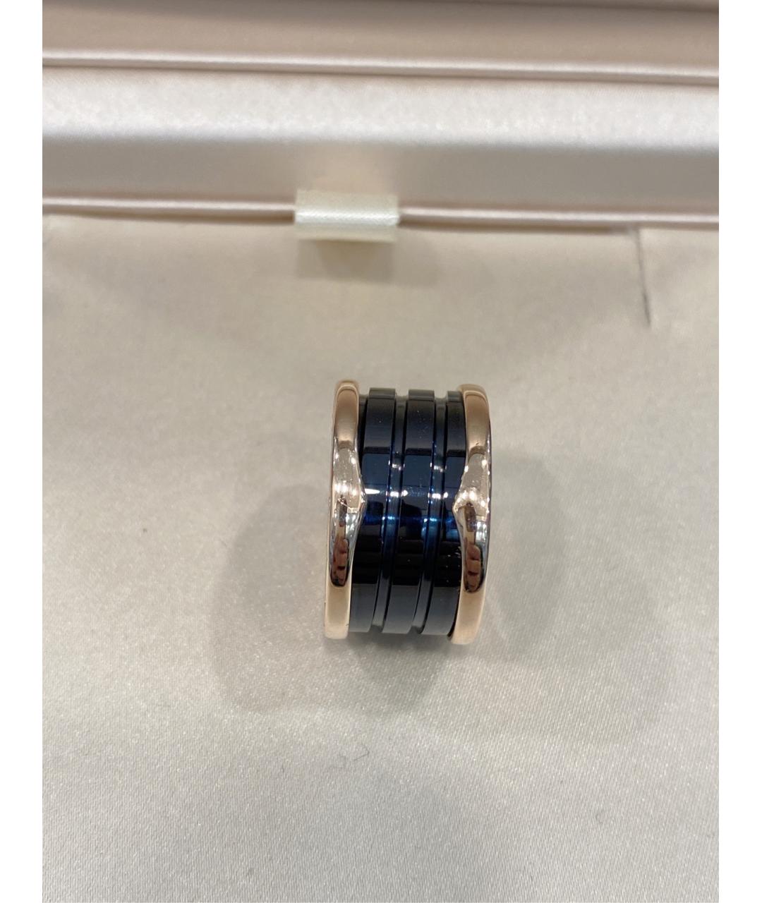 BVLGARI Черное кольцо из розового золота, фото 2