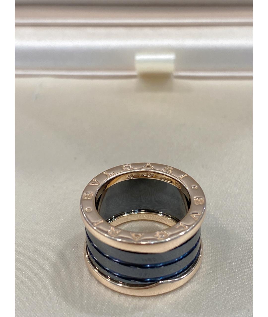 BVLGARI Черное кольцо из розового золота, фото 3