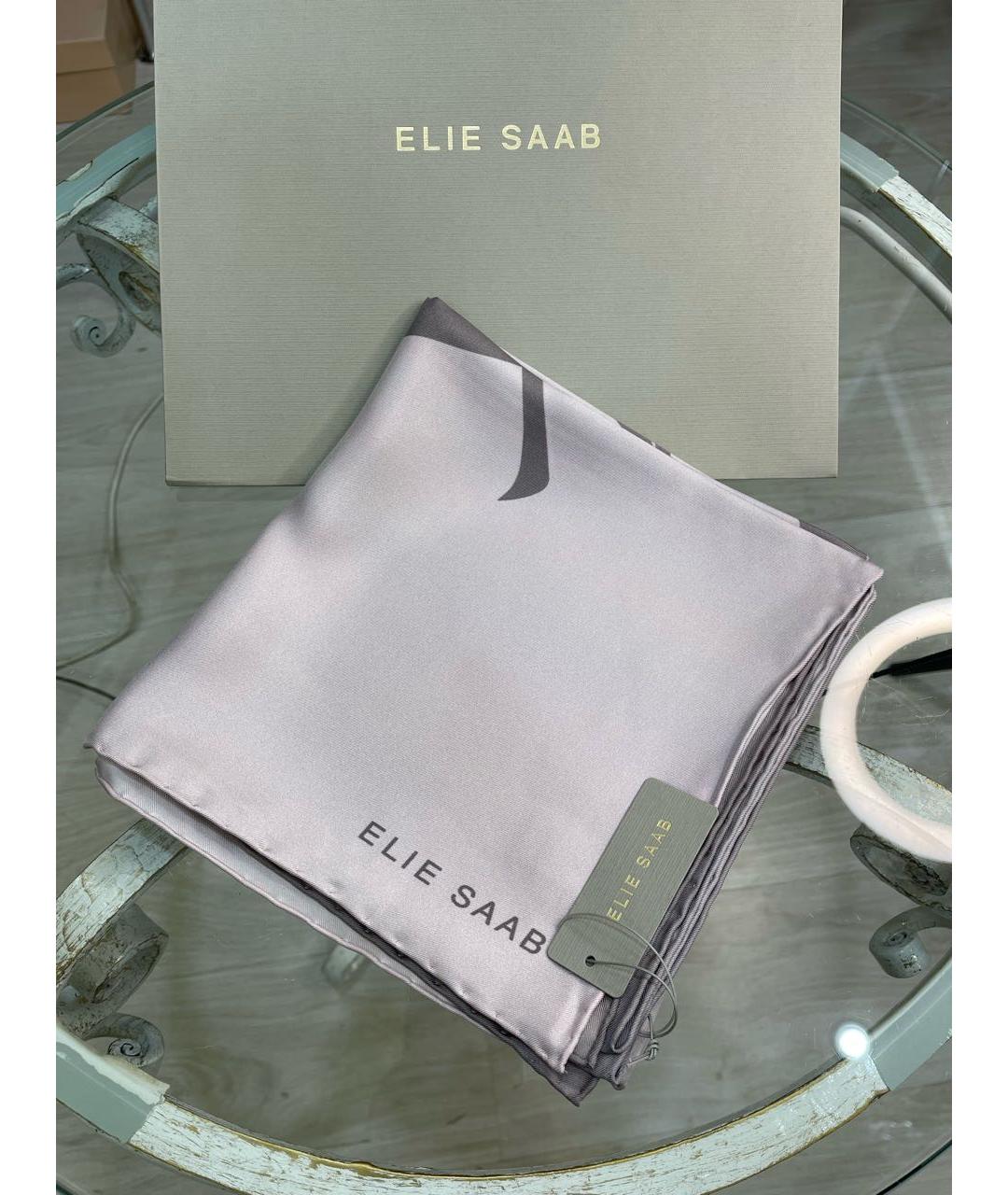 ELIE SAAB Бежевый шелковый платок, фото 5
