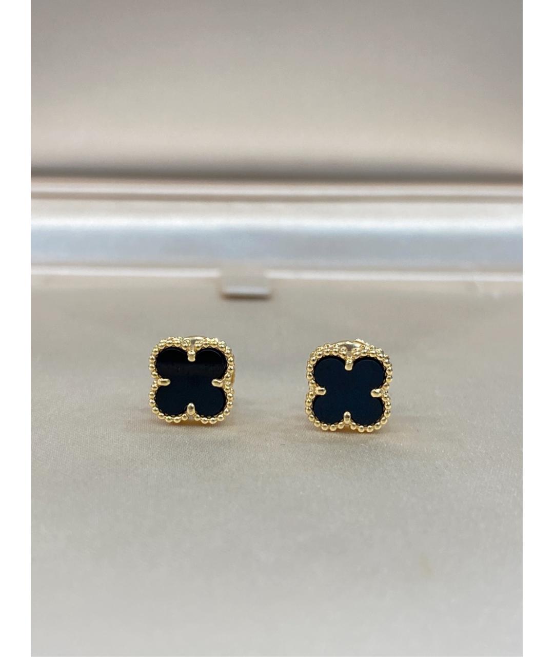 VAN CLEEF & ARPELS Черные серьги из желтого золота, фото 3