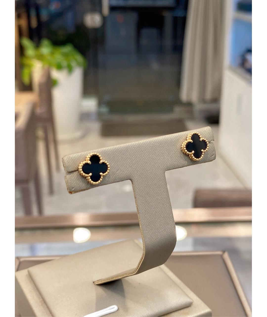 VAN CLEEF & ARPELS Черные серьги из желтого золота, фото 4